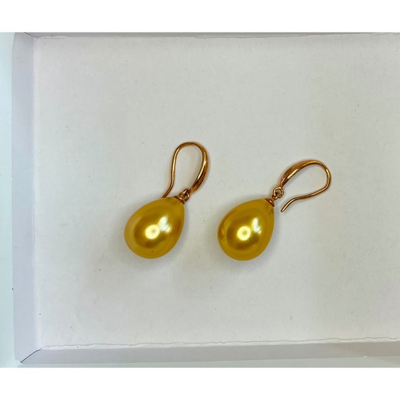 Jewelry - Golden Pearl Drop Earrings Dangle Hook Style Jewelry‎